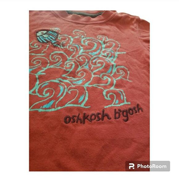 OshKosh Size 2T Red Graphic Fish Short Sleeve 100% Cotton Children's T-Shirt - Picture 2 of 6